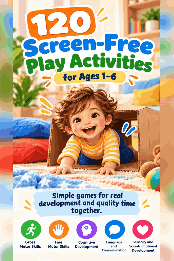 Ebook cover: 120 Screen-Free Play Activities for Ages 1–6
